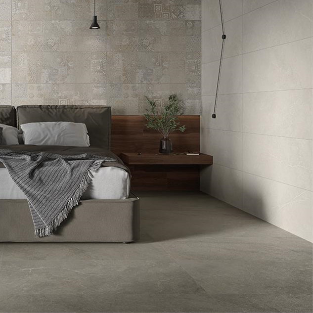 Carreaux de porcelaine mat en marbre crème et marron 600x1200mm